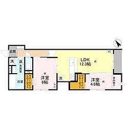 Porto Sereno 2LDKの間取図画像