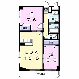 レフィナード2 2LDKの間取図画像