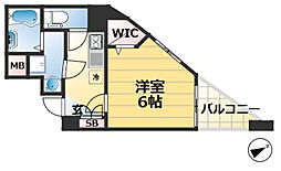 セレニテ兵庫エクラ 1Kの間取図画像