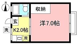 光和ハイツ 1Kの間取図画像