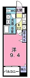 ディアコート並木 1Kの間取図画像