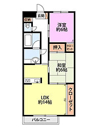 コーポ・ウイング 2LDKの間取図画像