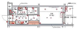 ハーモニーレジデンス新宿ザノース 1Kの間取図画像