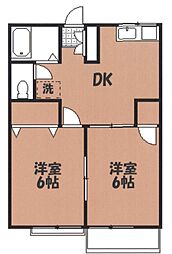 ハイツ光貴 1階2DKの間取り