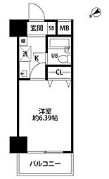 東京メトロ丸ノ内線 新中野駅 徒歩3分の賃貸マンション 10階1Kの間取り