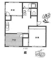 ヴィラ東林間A棟 3DKの間取図画像