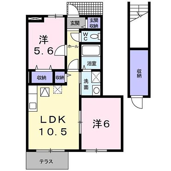 静岡県富士宮市小泉(賃貸アパート2LDK・1階・54.86㎡)の写真 その2