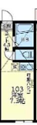 横浜市保土ケ谷区岩井町アパート ワンルームの間取図画像