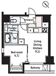 ディアワンコート王子飛鳥山 4階1LDKの間取り