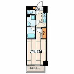 クリスタルK横浜 1Kの間取図画像