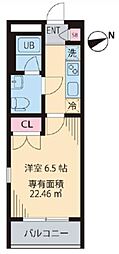 エルデ板橋 1Kの間取図画像