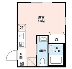 横浜市保土ケ谷区西谷1丁目アパート ワンルームの間取図画像