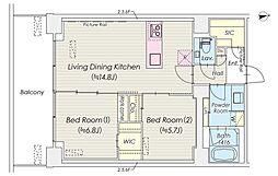 S.COURT 2LDKの間取図画像