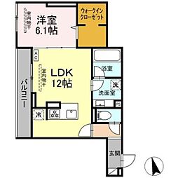 (仮称)トリシア円行2丁目プロジェクト 1LDKの間取図画像