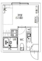 Buzz西新井 2階ワンルームの間取り