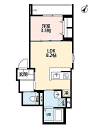 カーサ・イルミナ 1LDKの間取図画像