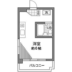 北大塚サンプラザ ワンルームの間取図画像