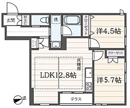ジプソフィラ 2LDKの間取図画像