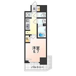 S-RESIDENCE堺湊駅前azure 14階1Kの間取り