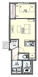 松戸市六実4丁目アパート 1LDKの間取図画像