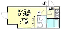 パサージュ武蔵小金井 1Kの間取図画像