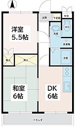 メゾン・ブランシュ 2DKの間取図画像