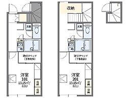 レオパレスヴィラポワール 1Kの間取図画像