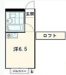 スカイピア新小岩II 1階ワンルームの間取り