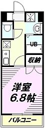 トレセリア暁町 1Kの間取図画像