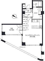 ヒューリック浅草一丁目 4階1LDKの間取り