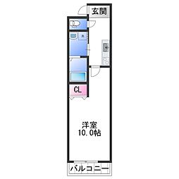 フジパレス紀伊中ノ島ウエスト 1Kの間取図画像