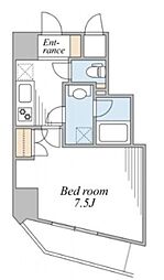 スカイグランデ押上 7階1Kの間取り