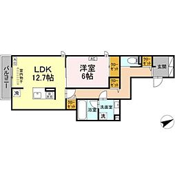 SISU 1LDKの間取図画像