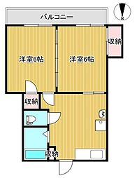 メゾンパークス 2DKの間取図画像