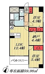 ドゥーエ妙典 2SLDKの間取図画像