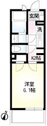 JHK浦和仲町 1Kの間取図画像