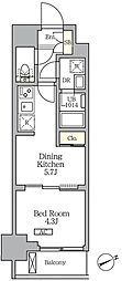 グランエール西日暮里SOUTH 1DKの間取図画像