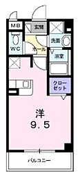 ジュネスO.C.U ワンルームの間取図画像