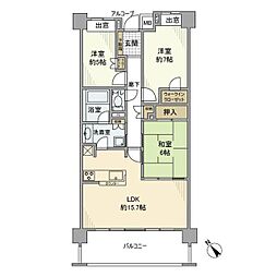 ライオンズ久米川美彩の杜 2階3LDKの間取り