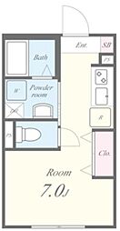 コルビジェIV 2階ワンルームの間取り