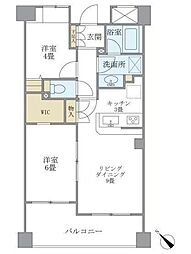 エーデルブルク 4階2LDKの間取り