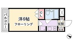 カフー多摩美 1Kの間取図画像