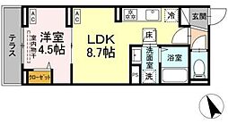 西武新宿線 鷺ノ宮駅 徒歩5分の賃貸アパート 1階1LDKの間取り