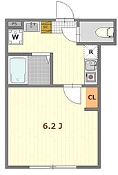 カーサアシュエ 3階1Kの間取り