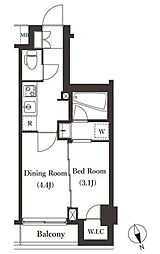 アークマーク大森西 1DKの間取図画像