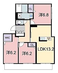 シャーメゾンRAC中沢 3LDKの間取図画像