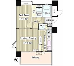 インザガーデン 5階1LDKの間取り