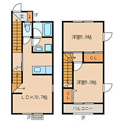 ラ・プラヤIII番館 2階2LDKの間取り