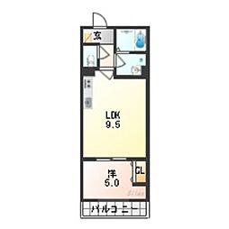 近鉄大阪線 弥刀駅 徒歩4分の賃貸アパート 2階1LDKの間取り