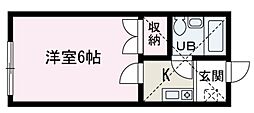 スプリングヒル1 1Kの間取図画像